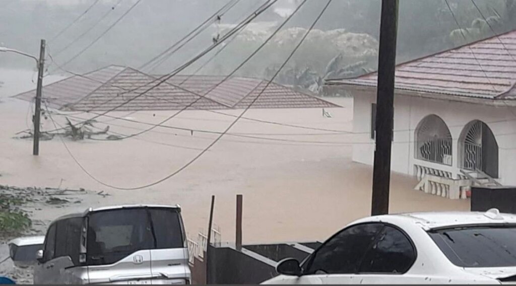 Flooding in Jamaica from Hurricane Melissa
