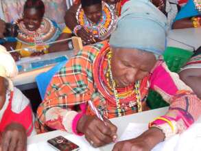 Maasai women in class
