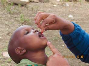 Child receives Vitamin A supplementation