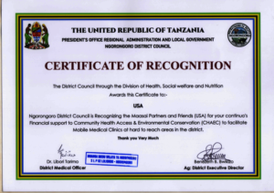 Certificate of Recognition from Ministry of Health