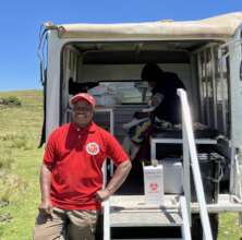 Dr. Shemaghembe with his Mobile Medical Vehicle