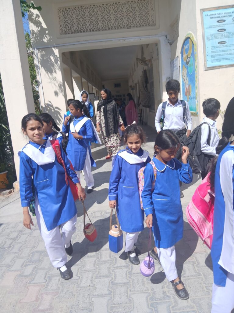 Children going to their classrooms