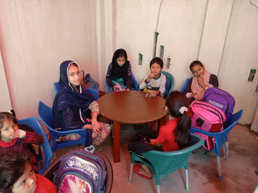 Children complete their school homework at WPTGF