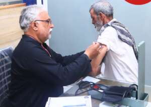 Doctor treating patient