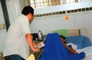 listening to very sick patient