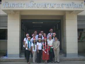 In front of the prison hospital; part of the team