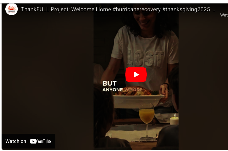 The ThankFULL Project: Welcome Home