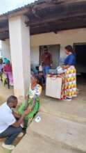 clinician checking blood pressure