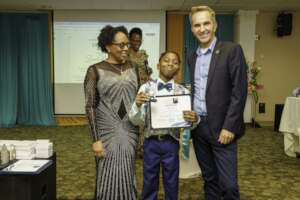 Zavier being awarded for his progress