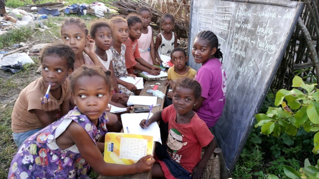 Makeshift classes in the wake of Cyclone Gezani