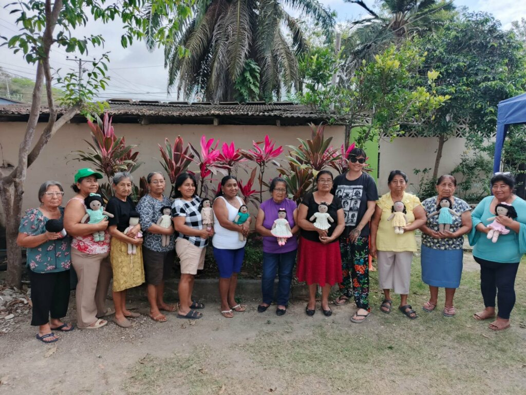 Members of the Grandmothers' Crochet Club.