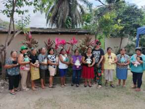 Members of the Grandmothers' Crochet Club.