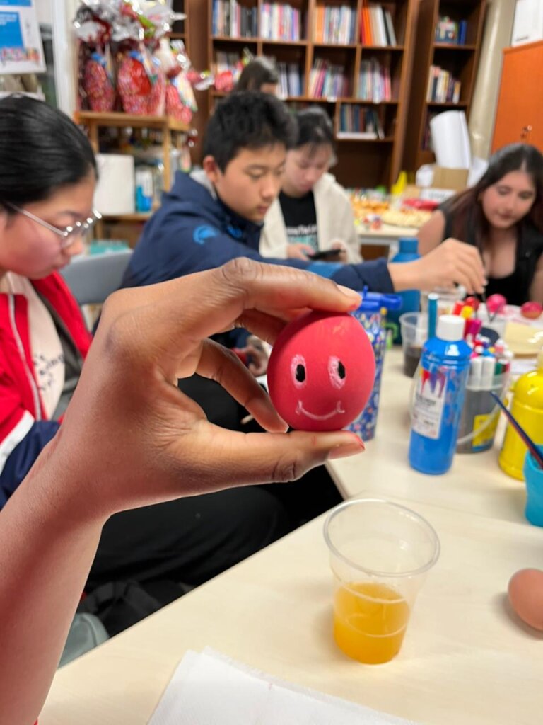 One small painted egg, one big smile