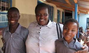 Mrs Sianga with 2 of the children