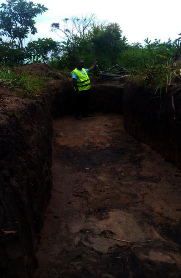 Trench for water pipes from the spring to village