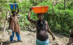 Women walking long distance to the water source