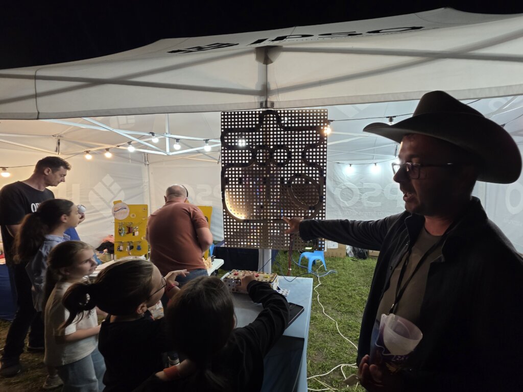 Led Race interactive robotics at festival