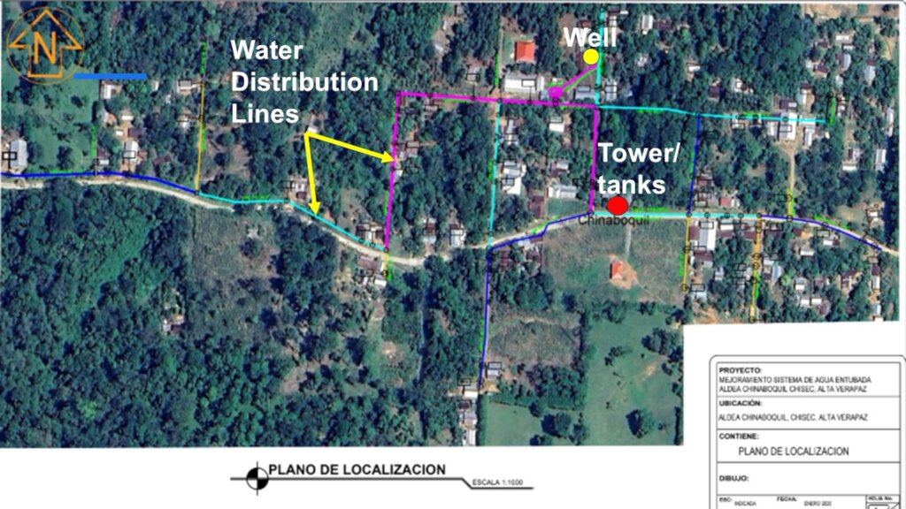 Plan for locations of the well, tanks, and piping