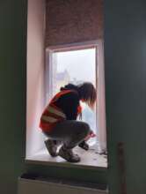 Securing a School Window After Russian Attack