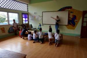 Teacher Katie at our Half Day School