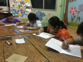 CLC Students Learn English During a Night Class