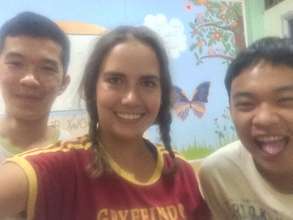 Left to Right: Tommy, CLC teacher Channing, Seoul