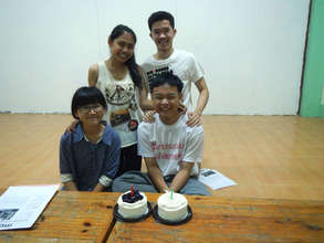 Some of our CLC students with birthday cakes !