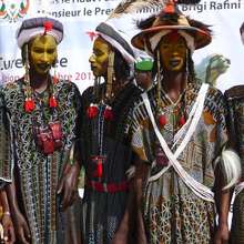 Wodaabe men dance the gerewol at Cure Salee