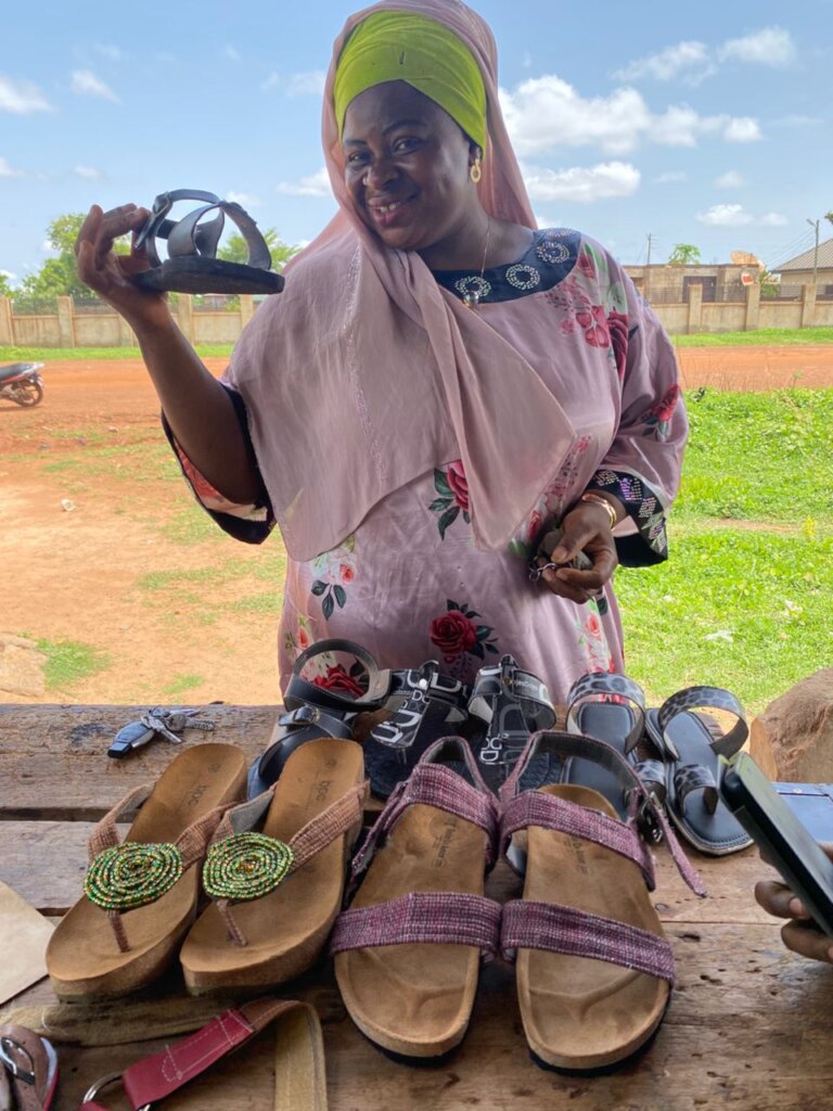 Trainee, Mariam displacing items she produced