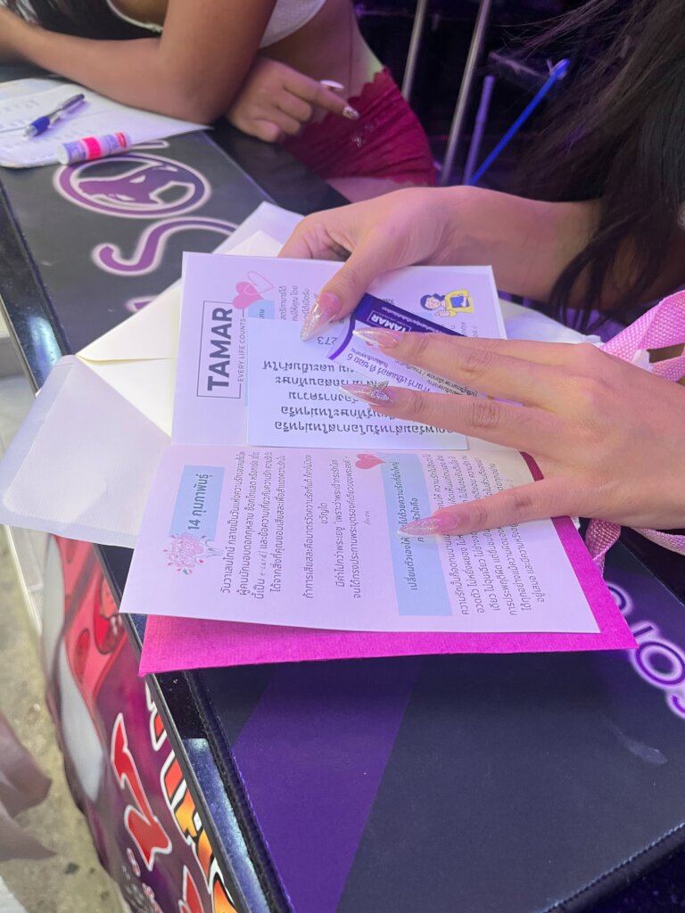 Women reading the gift cards!