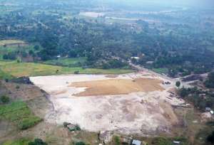 Arial view of the construction site