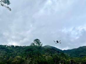 Drone flight in target area