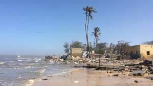 Destroyed houses by sea advance