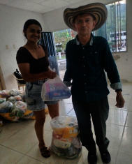 Food kits distributed by the team in Catatumbo