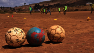 Boys playing football