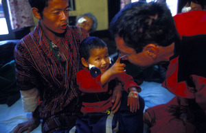 Dr. Tabin and a young patient. Photo by Michael Amendolia.