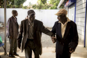 Stevenson (r) leads Paul at City Eye Hospital.