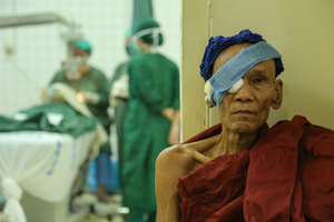 Myanmar Monk waiting for surgery