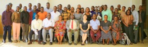 Tobi with faculty and students in Uganda