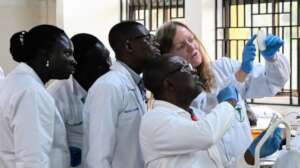 Prof. Martha Clokie teaching in Ghana