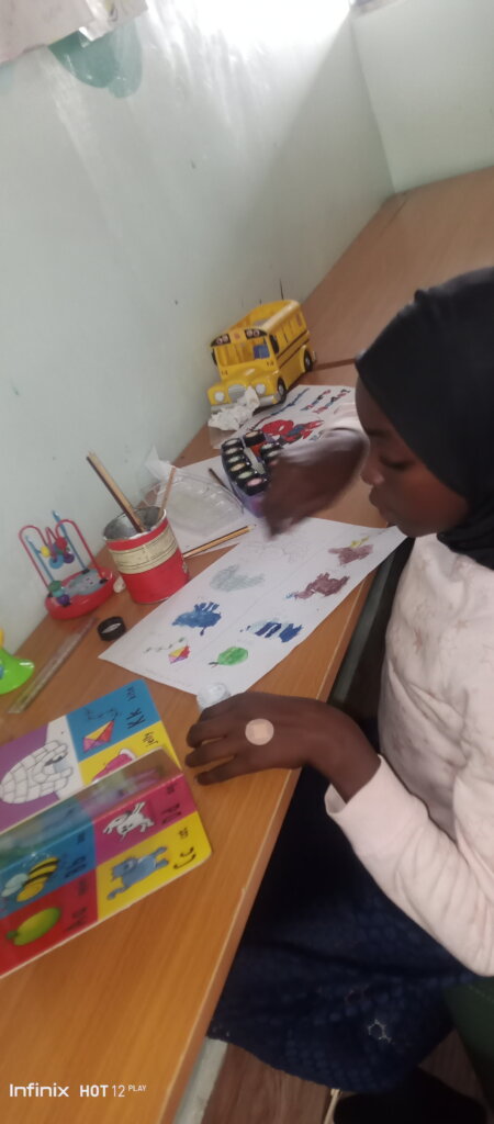 Children participating in arts activities