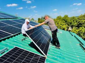 Rooftop solar panels installation