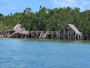 Damaged and undamaged cottages
