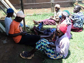 Women in Nafisa's group sewing