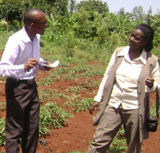 Michael's cassava project_Michael w/ Mrs. Kaimenyi
