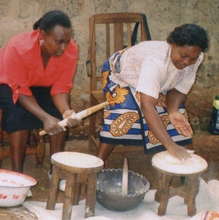 Michael:Women making cassava products