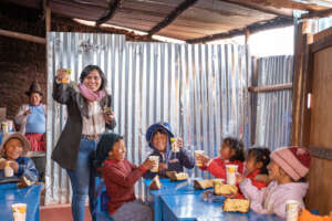 Kids after listening a Christmas story