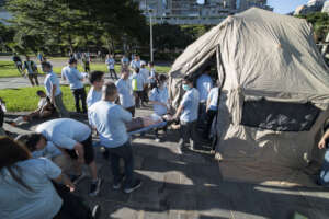 Annual exercise with volunteers