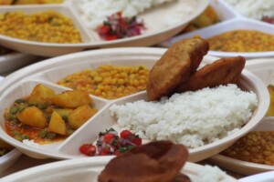 On the menu: Curry, Poori, Rice, Lentils & Salad