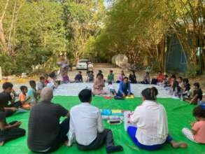 Learning activities at refugee camp